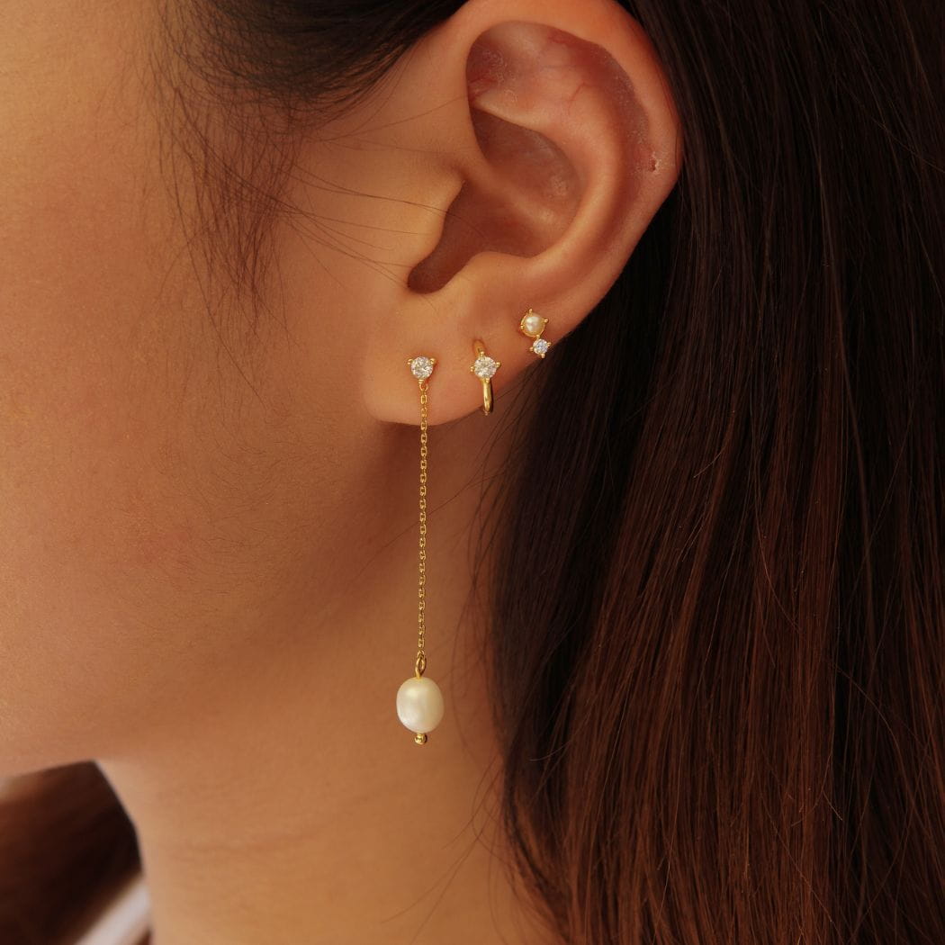 Eloise Pearl Drop Earrings Gold