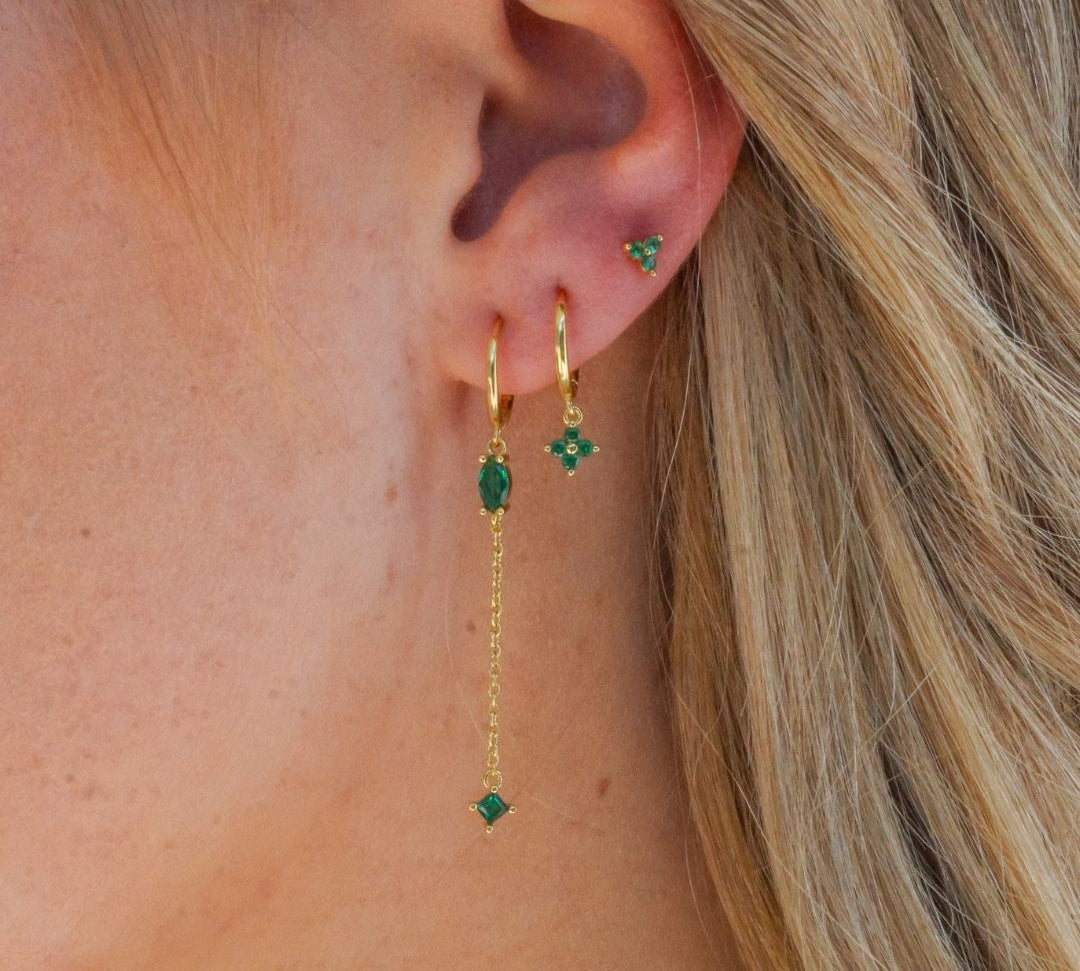 Emerald Earring Stack