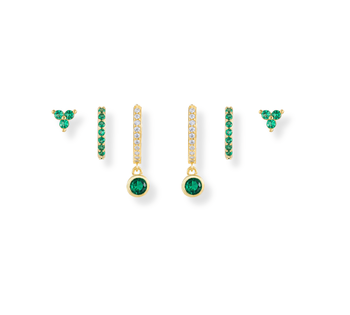 Emerald Earring Stack