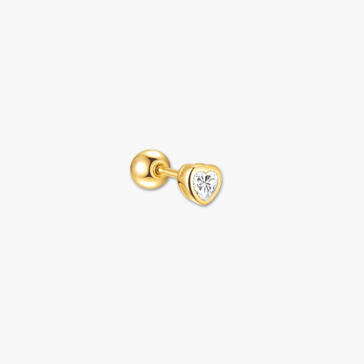 Emma Crystal Heart Screw Back Stud - Single