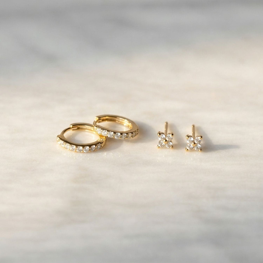 Essential Sparkle Earring Set Gold