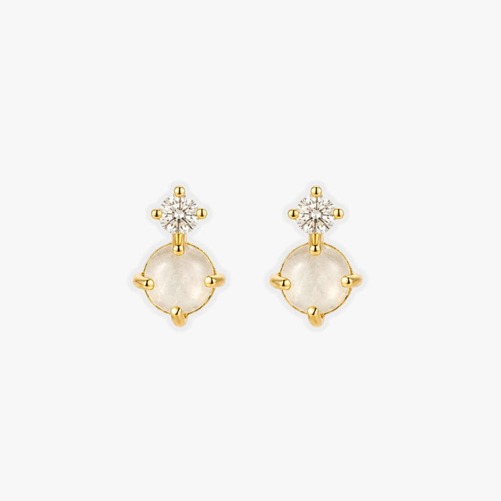 Estelle Moonstone Stud Earrings Gold