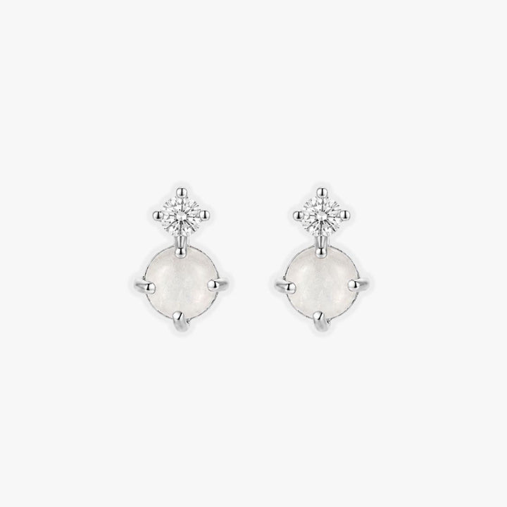 Estelle Moonstone Stud Earrings Silver