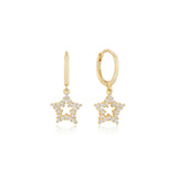 Estelle Pave Star Drop Earrings