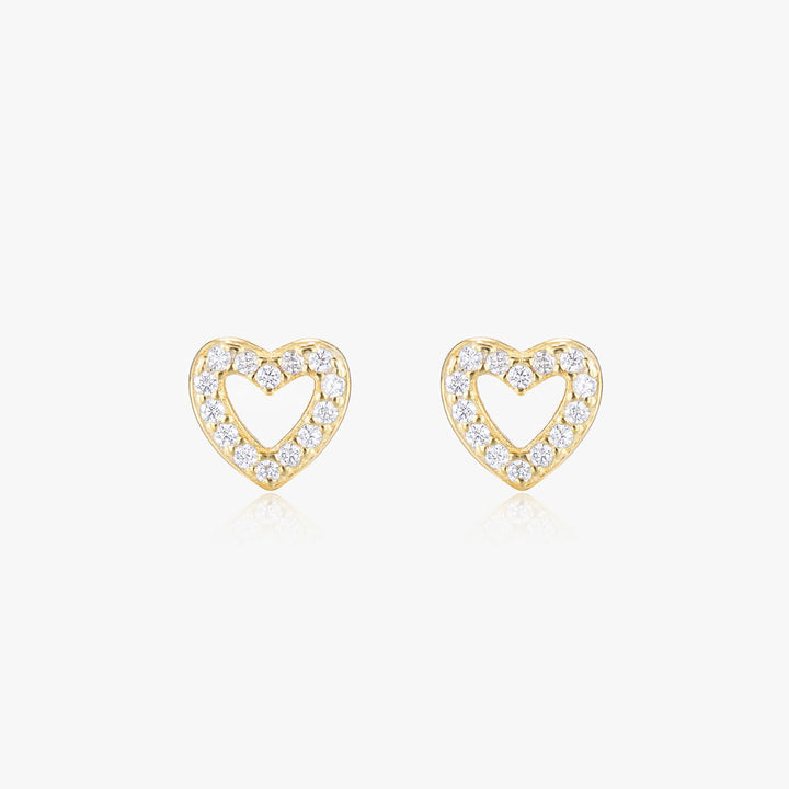 Eva Gold Heart Stud Earrings
