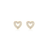 Eva Heart Stud Earrings Gold