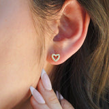 Eva Heart Stud Earrings Gold