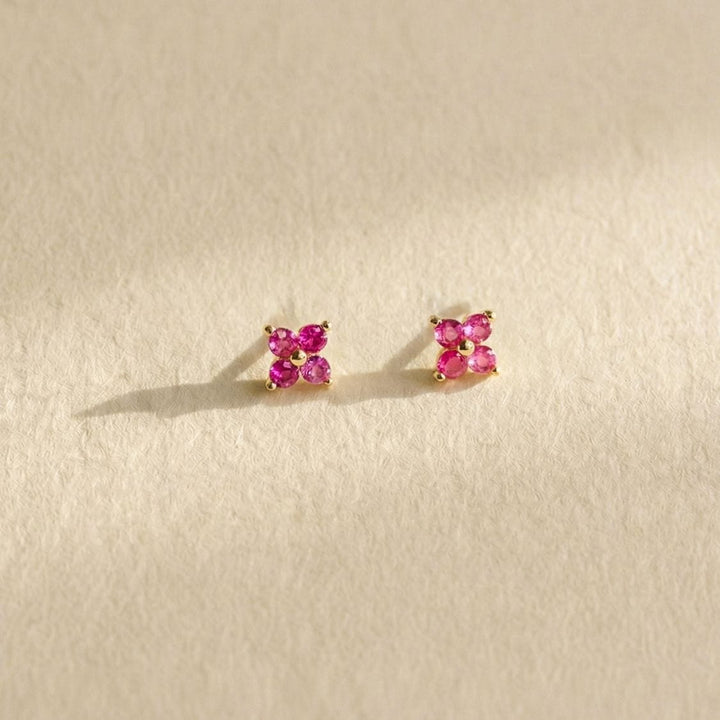 Fayre Pink Clover Stud Earrings