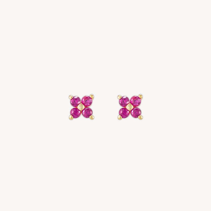 Fayre Pink Clover Stud Earrings