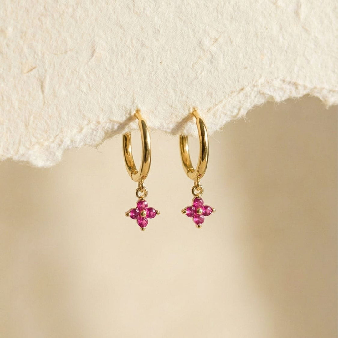 Felicia Pink Clover Drop Earrings