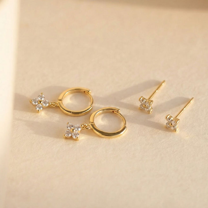 Flora Earring Set Gold