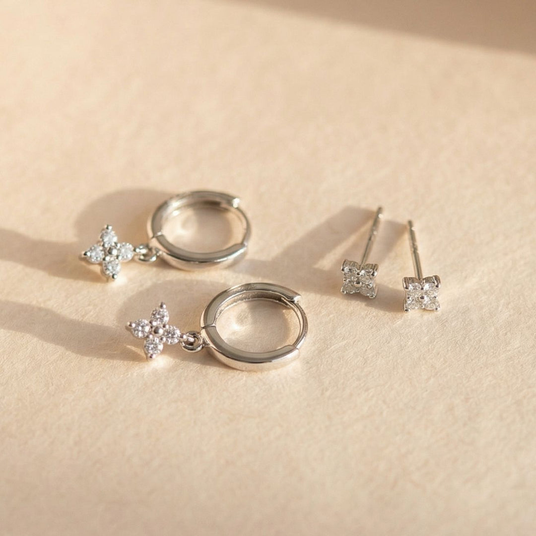 Flora Earring Set Silver