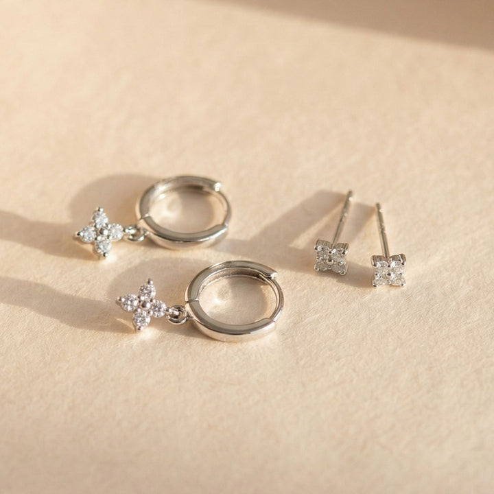 Flora Earring Set Silver