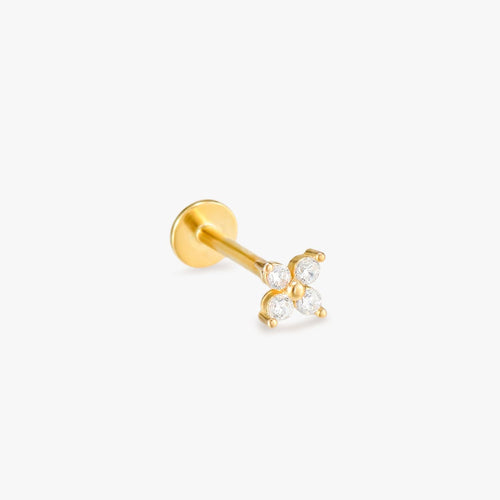Flora Gold Flatback Earring - Single