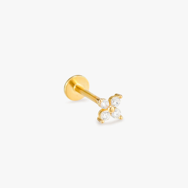 Flora Gold Flatback Earrings - Single