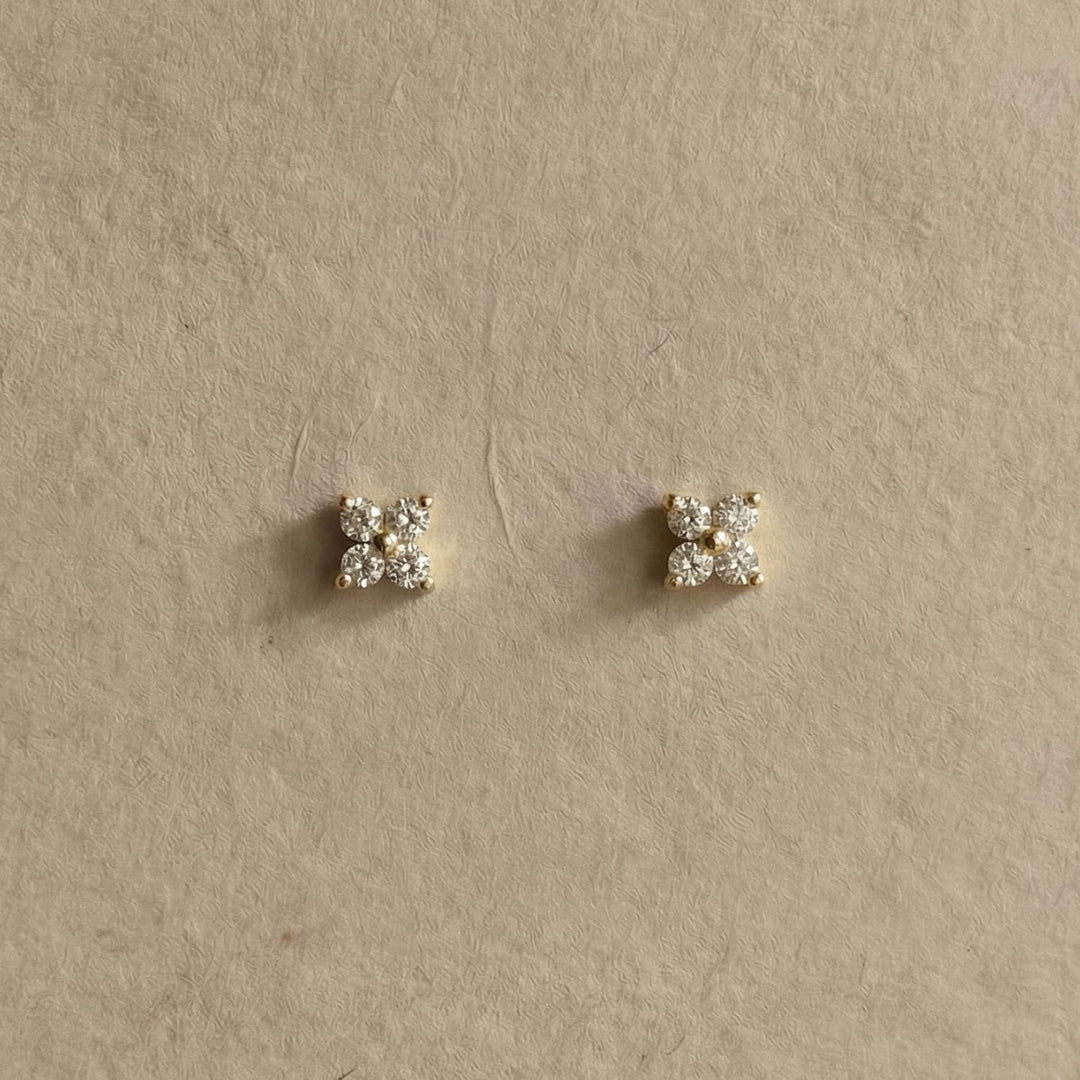 Flora Gold Flower Stud Earrings