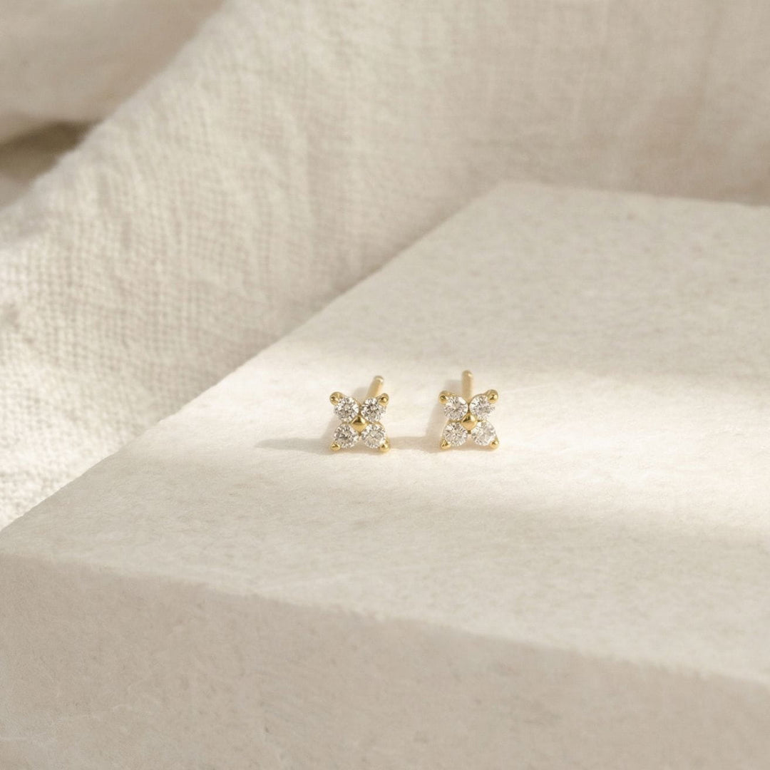 Flora Gold Flower Stud Earrings