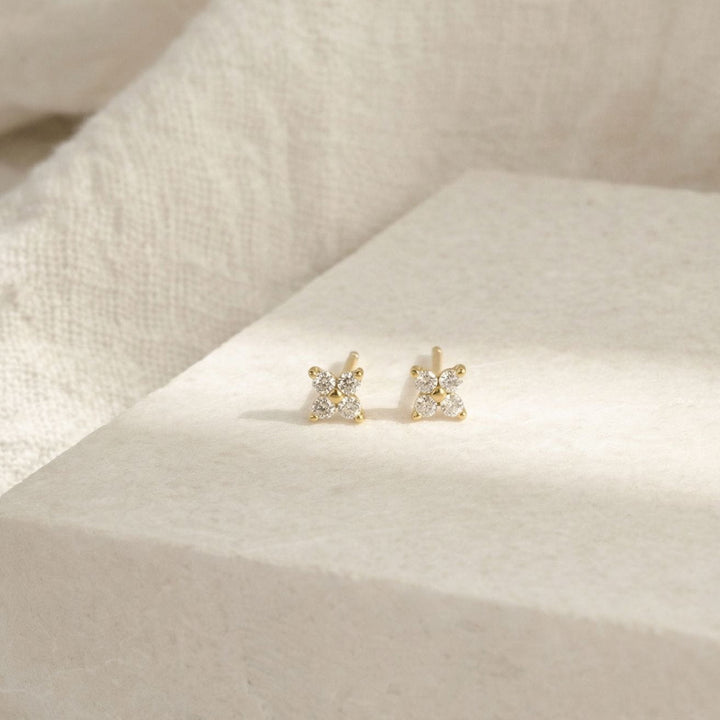 Flora Gold Flower Stud Earrings