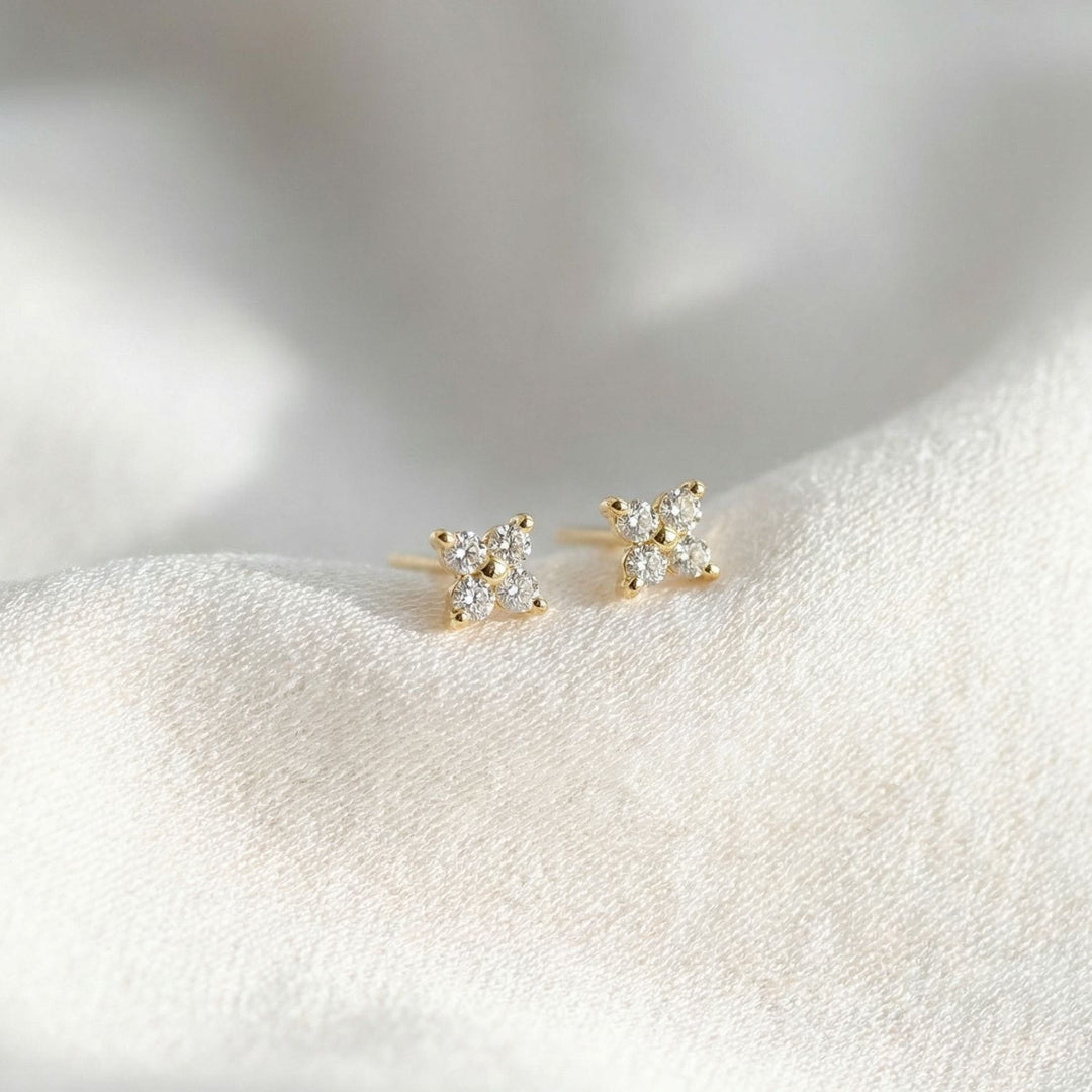 Flora Gold Flower Stud Earrings