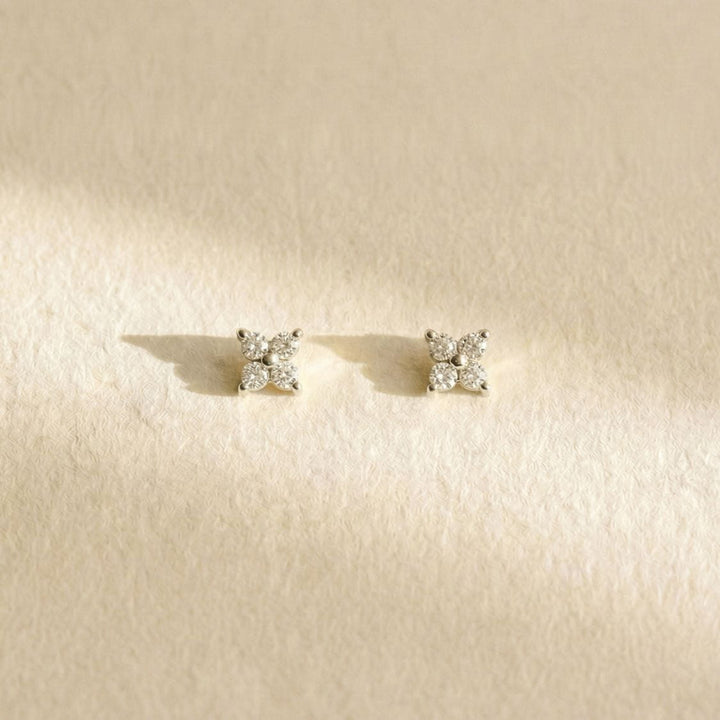 Flora Silver Flower Stud Earrings