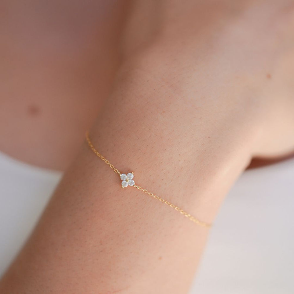 Flora CZ Gold Bracelet
