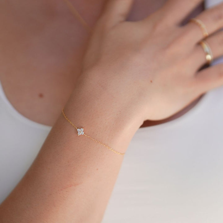 Flora CZ Gold Bracelet