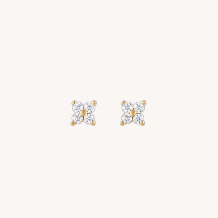 Flora Gold Clover Stud Earrings
