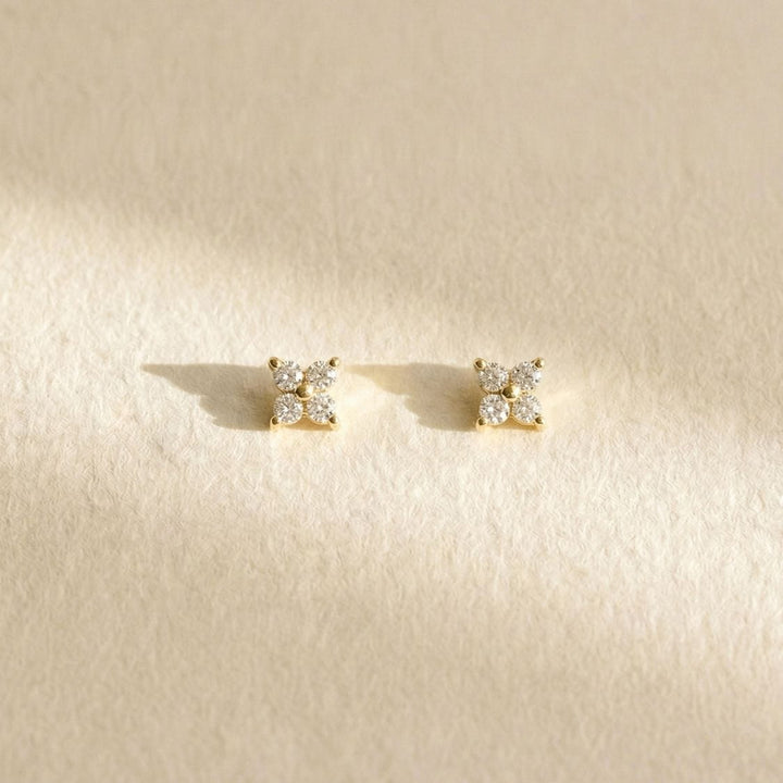 Flora Gold Flower Stud Earrings