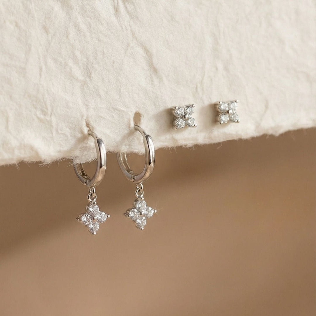 Flora Earring Set Silver