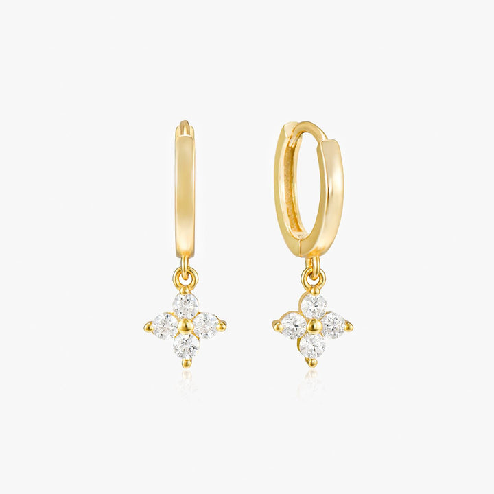 Freya Gold Clover Drop Earrings