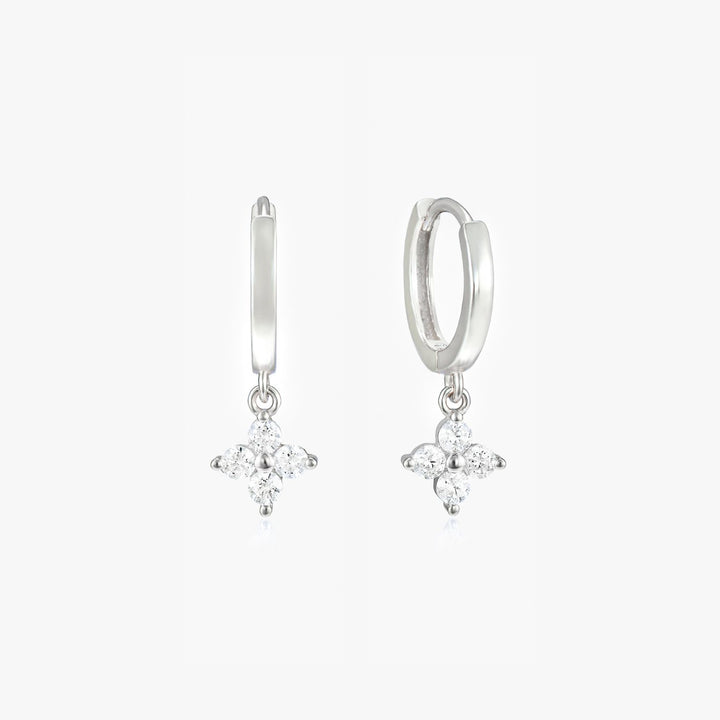 Freya Silver Clover Drop Earrings
