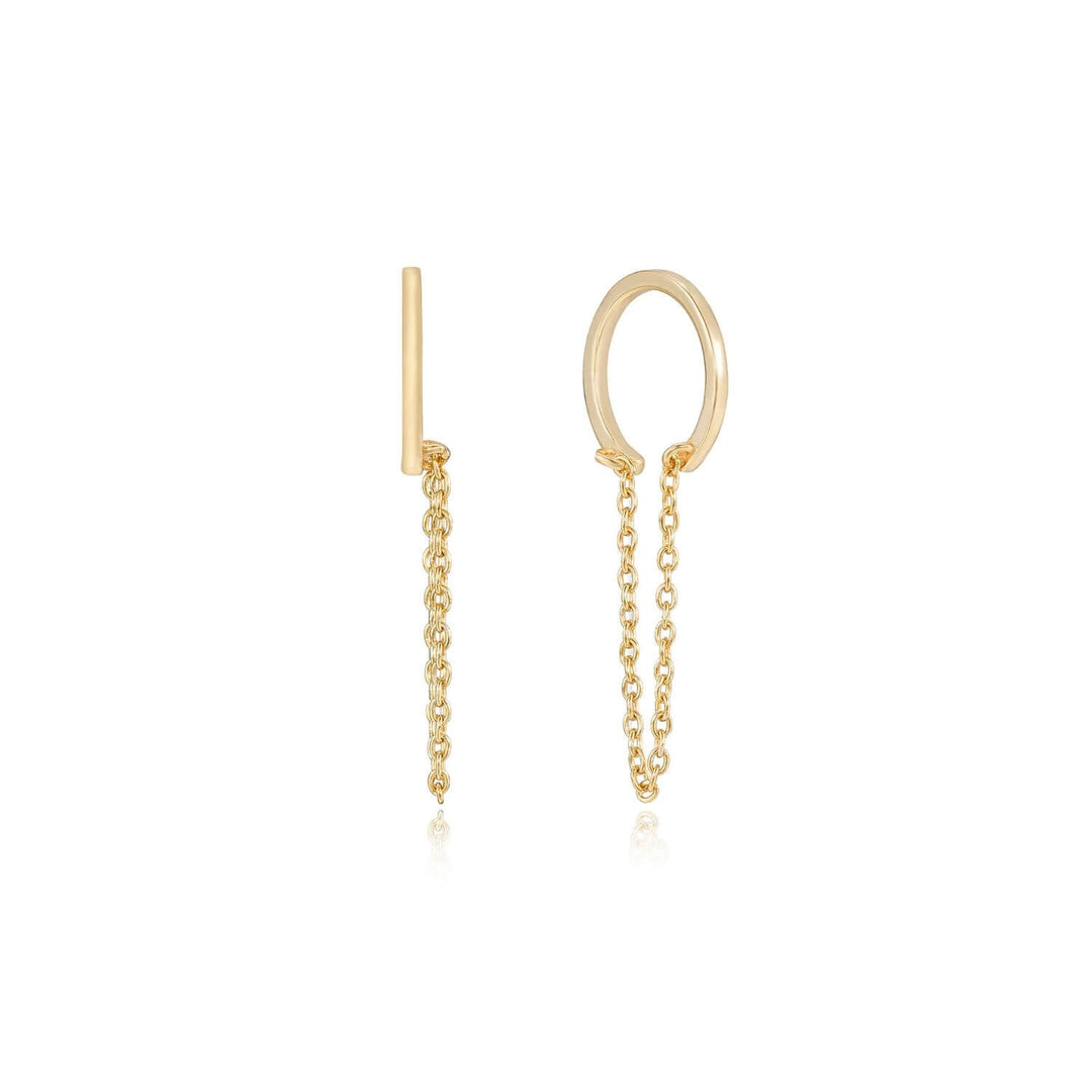 Gemini Chain Earrings-Sterling Silver Earrings-LYANG & CO.