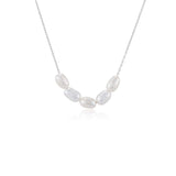 Giselle Pearl Bead Necklace Silver