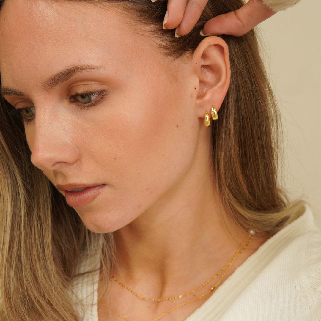 Chloe Gold Dome Huggie Earrings 10mm