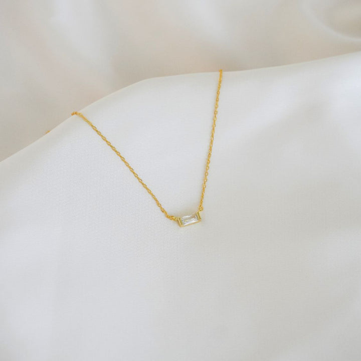 Amour Gold Baguette Pendant Necklace 