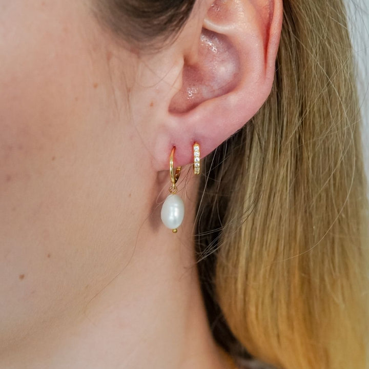 Mia Gold Baroque Pearl Drop Earrings