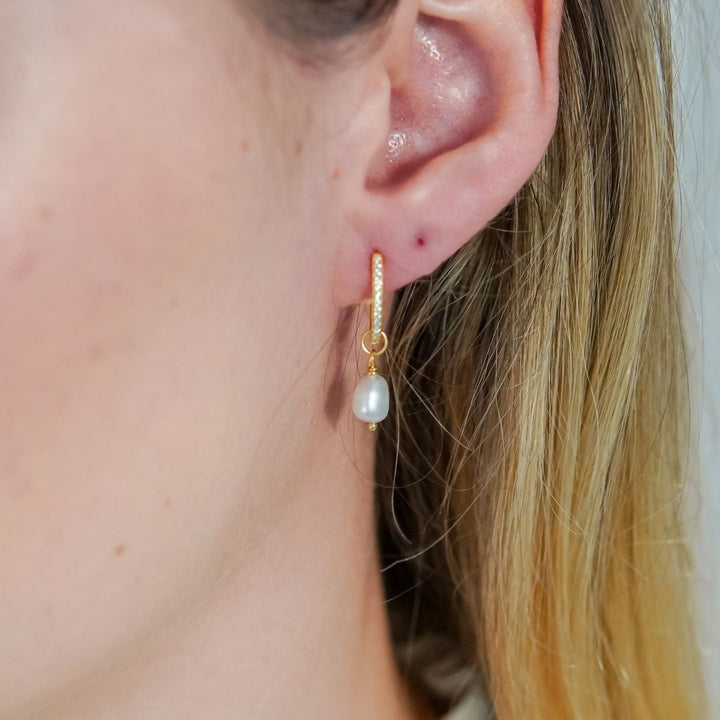 Cleo Gold Baroque Pearl Earrings