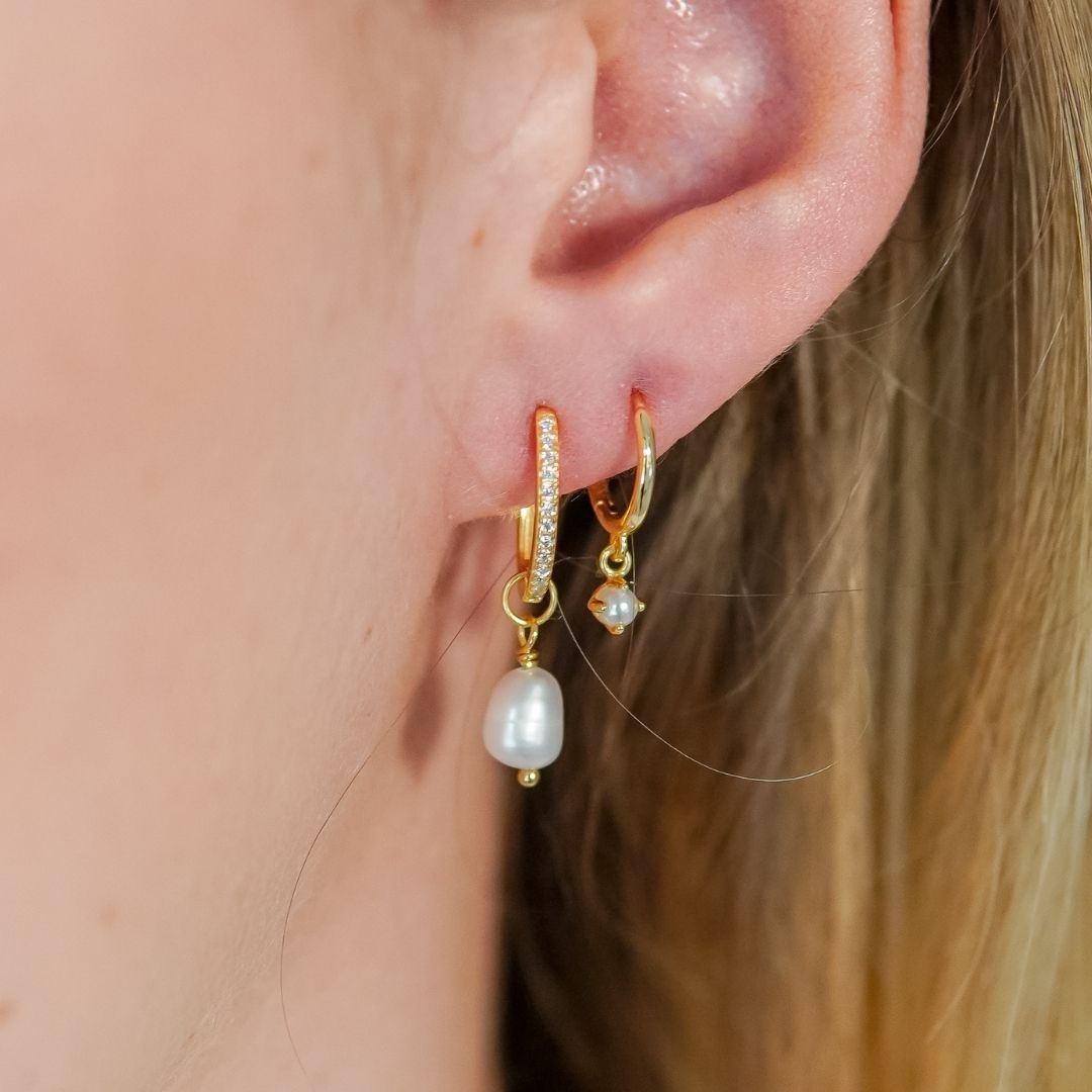 Cleo Gold Baroque Pearl Earrings