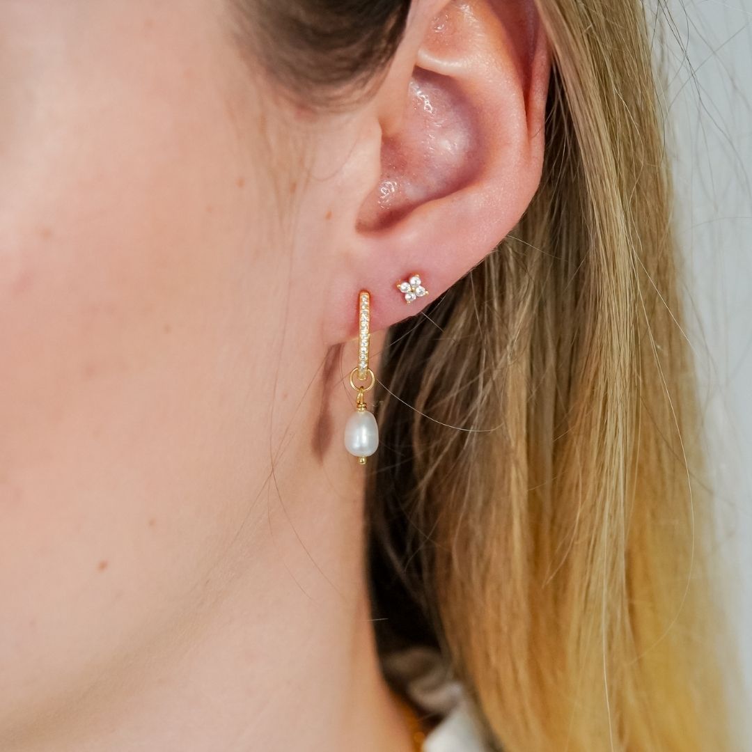 Cleo Gold Baroque Pearl Earrings