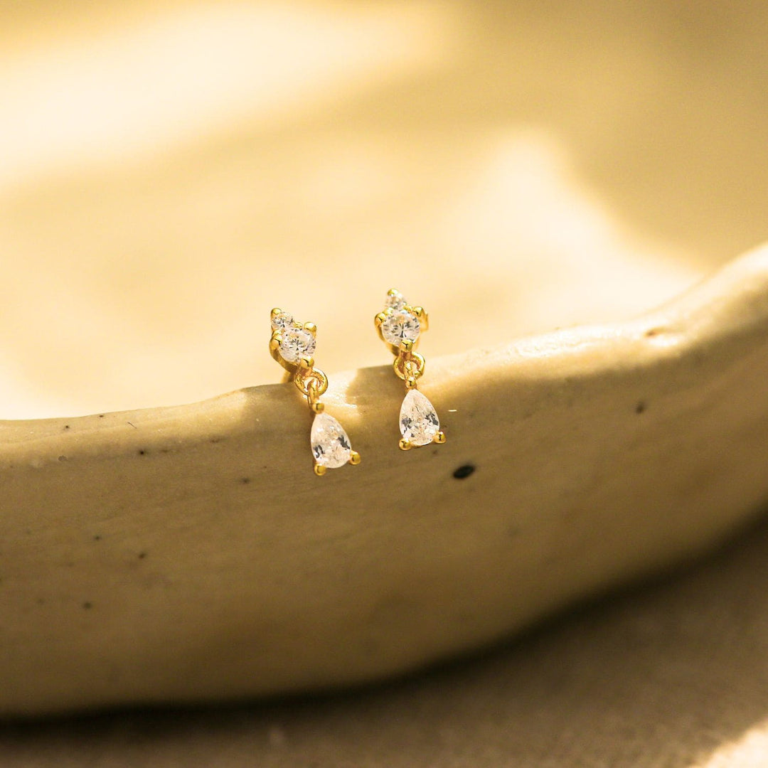 Grace Dainty Drop Silver Screwback Stud Earrings-Sterling Silver Earrings-LYANG & CO.