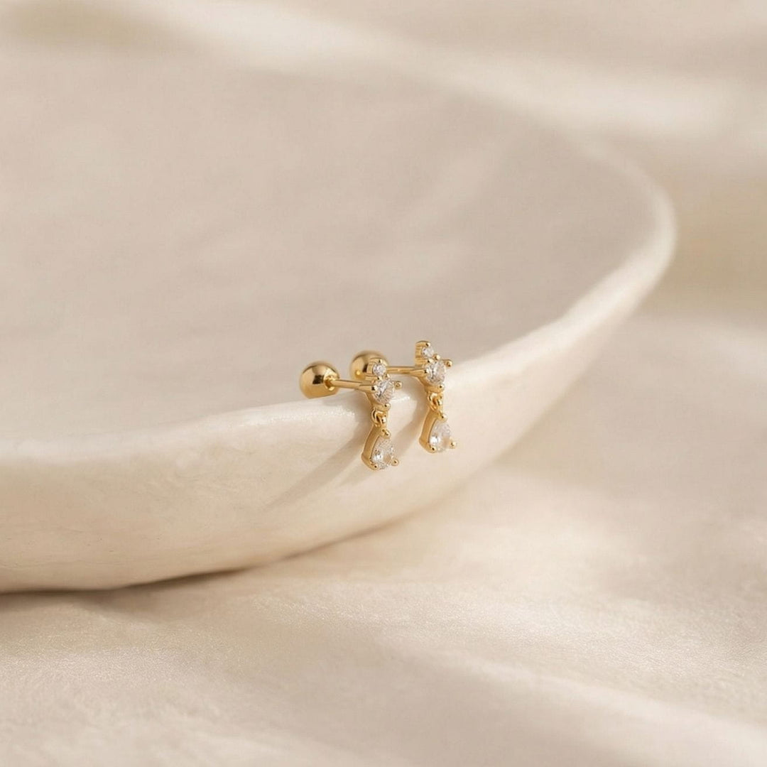 Grace Gold Teardrop Stud Earrings