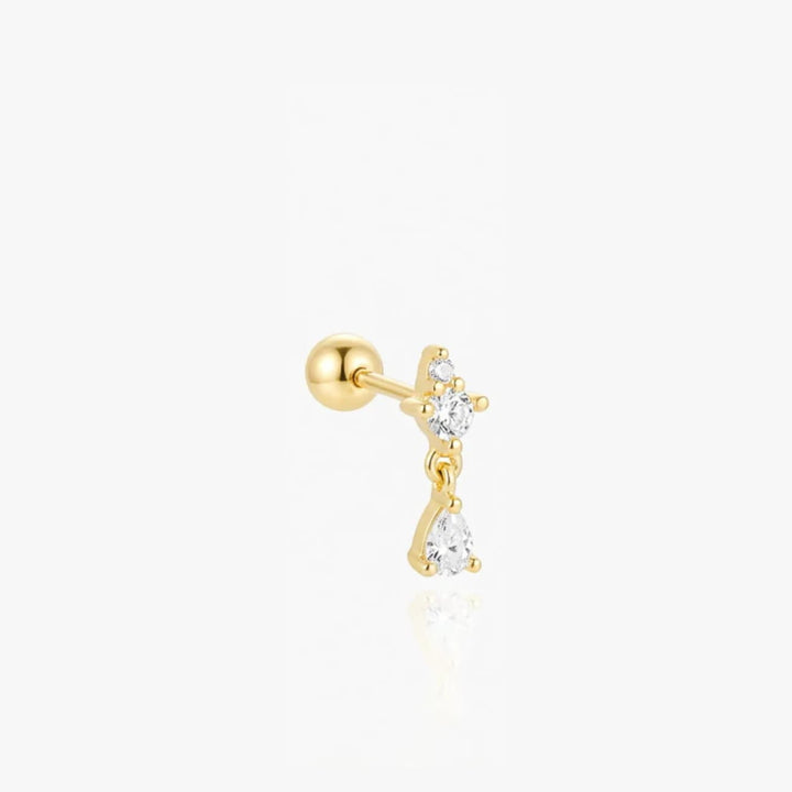 Grace Gold Teardrop Screw Back Stud - Single