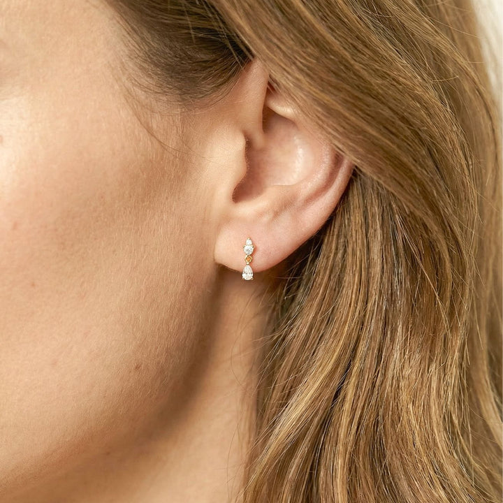 Grace Gold Teardrop Stud Earrings