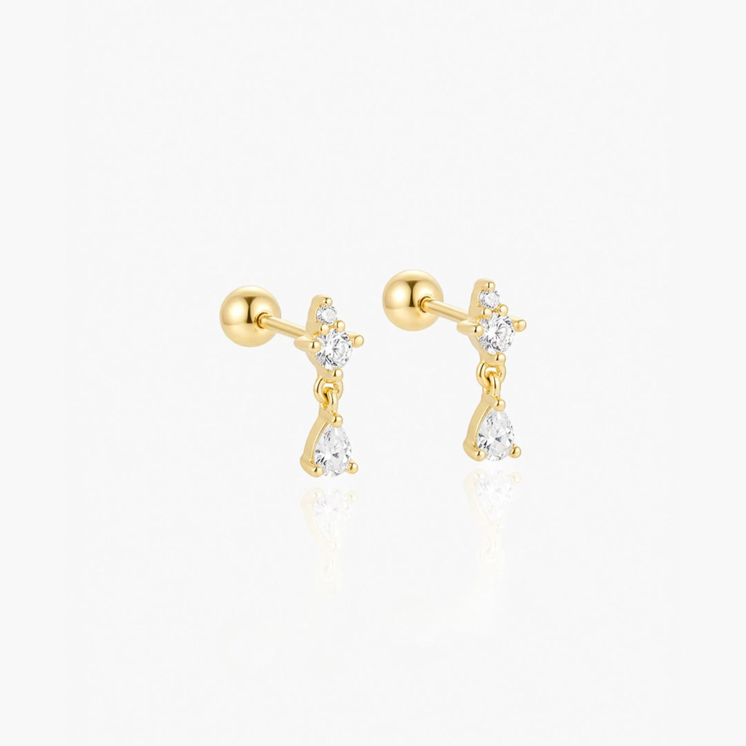 Grace Gold Teardrop Stud Earrings