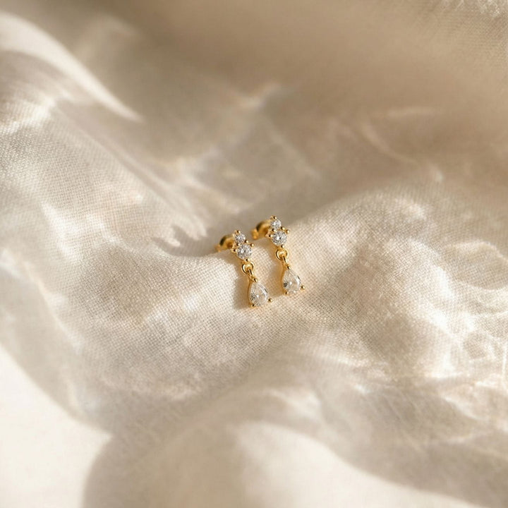 Grace Gold Teardrop Stud Earrings