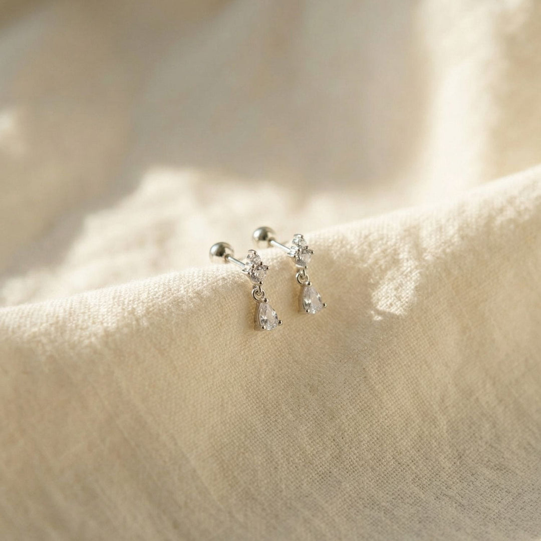 Grace Silver Teardrop Stud Earrings