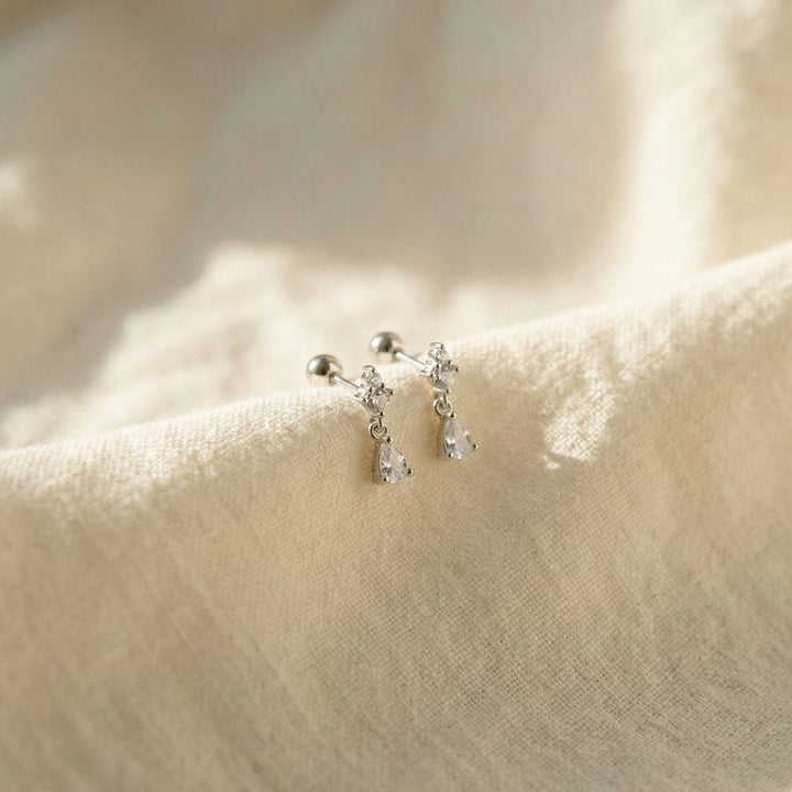 Grace Silver Teardrop Stud Earrings