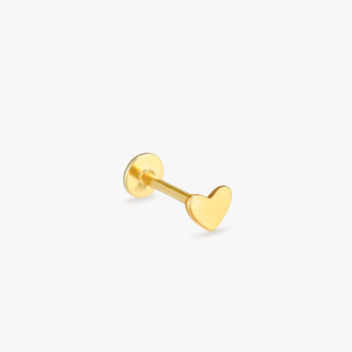 Heart Gold Flatback Earrings - Single