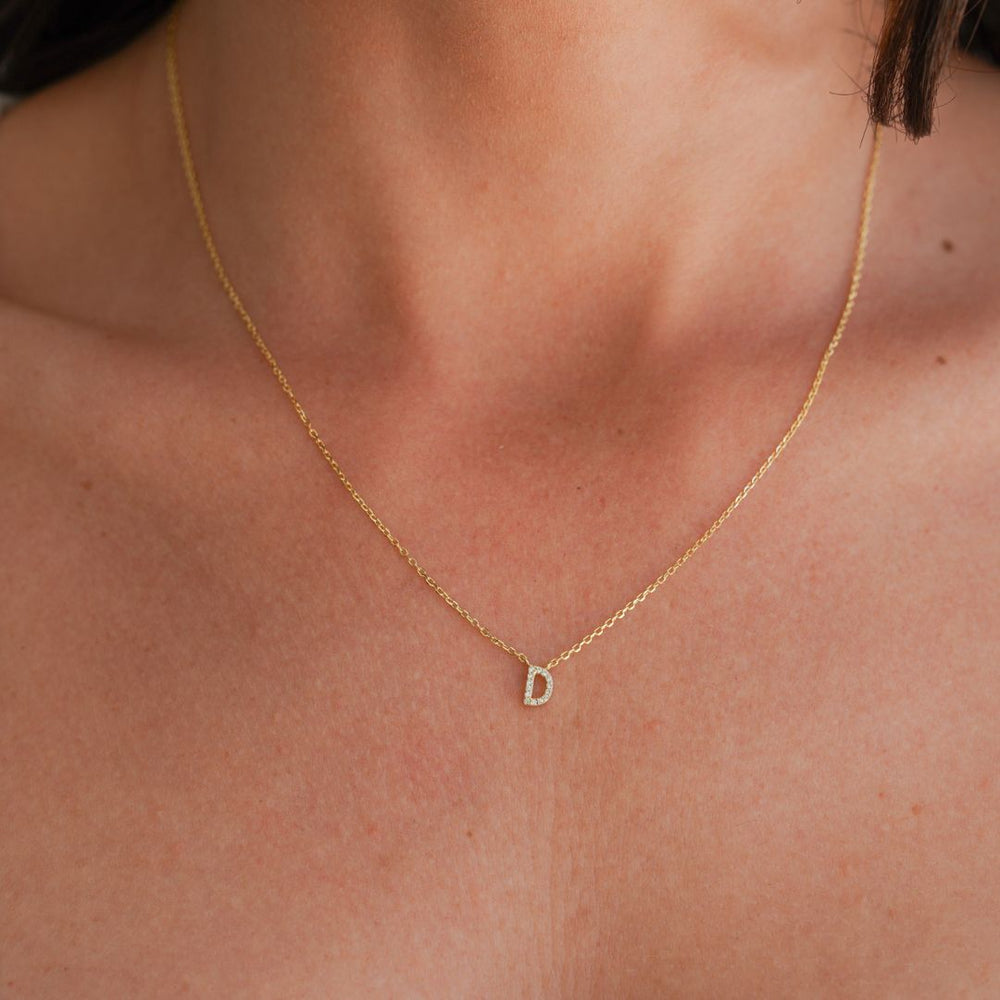 Dainty Initial Necklace sterling silver
