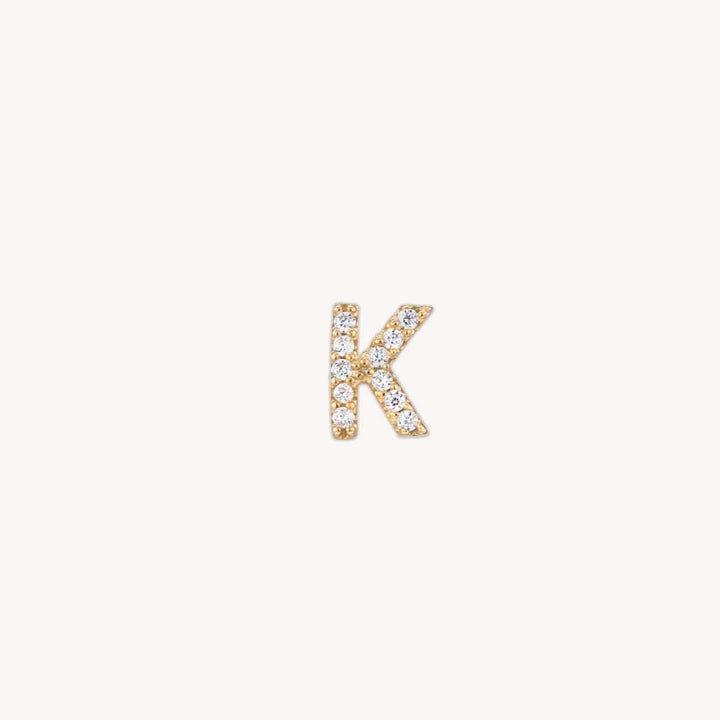 Pave Gold Initial Earrings